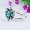 Natural Turquoise Cuff Bracelet, Kingman Turquoise Cluster Bangle, Designer Handmade 925 Sterling Silver Bracelet, Anniversary Bracelet