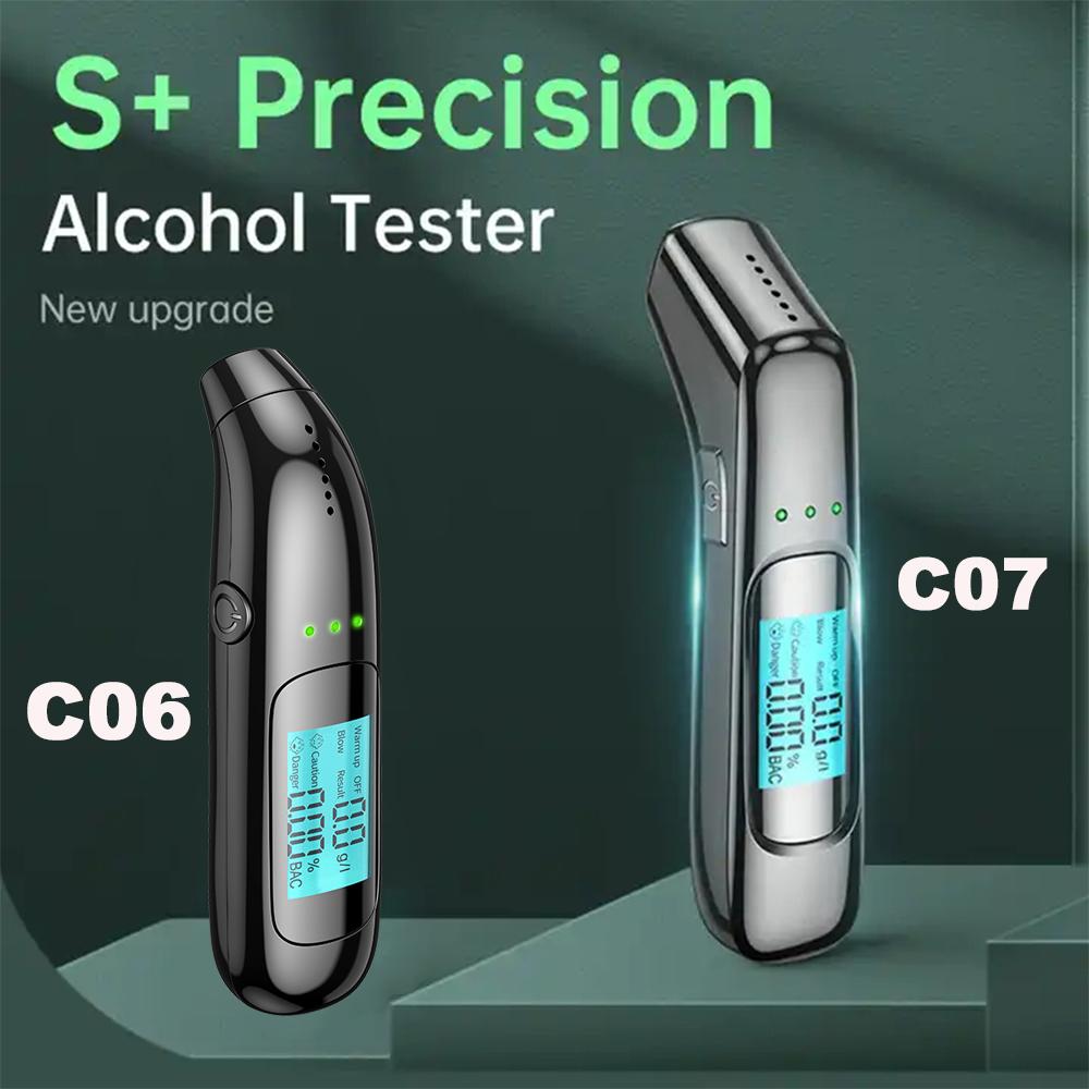 Alcohol Tester High Precision Breathalyzer Alcometer USB Rechargeable Non-contact LCD Display Digital Portable Alcohol Detector