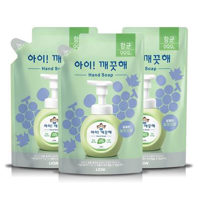 Kids Clean Antibakterielle Schaum-Handseife Nachfüllbar Duft Grüne Traube, 450ml, 3 Stück