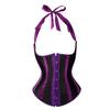 Women Gothic Sexy Satin Underbust Corset Top Waist Cincher Slimming Body Shaper Bustier Halter Corselete Vest Plus Size