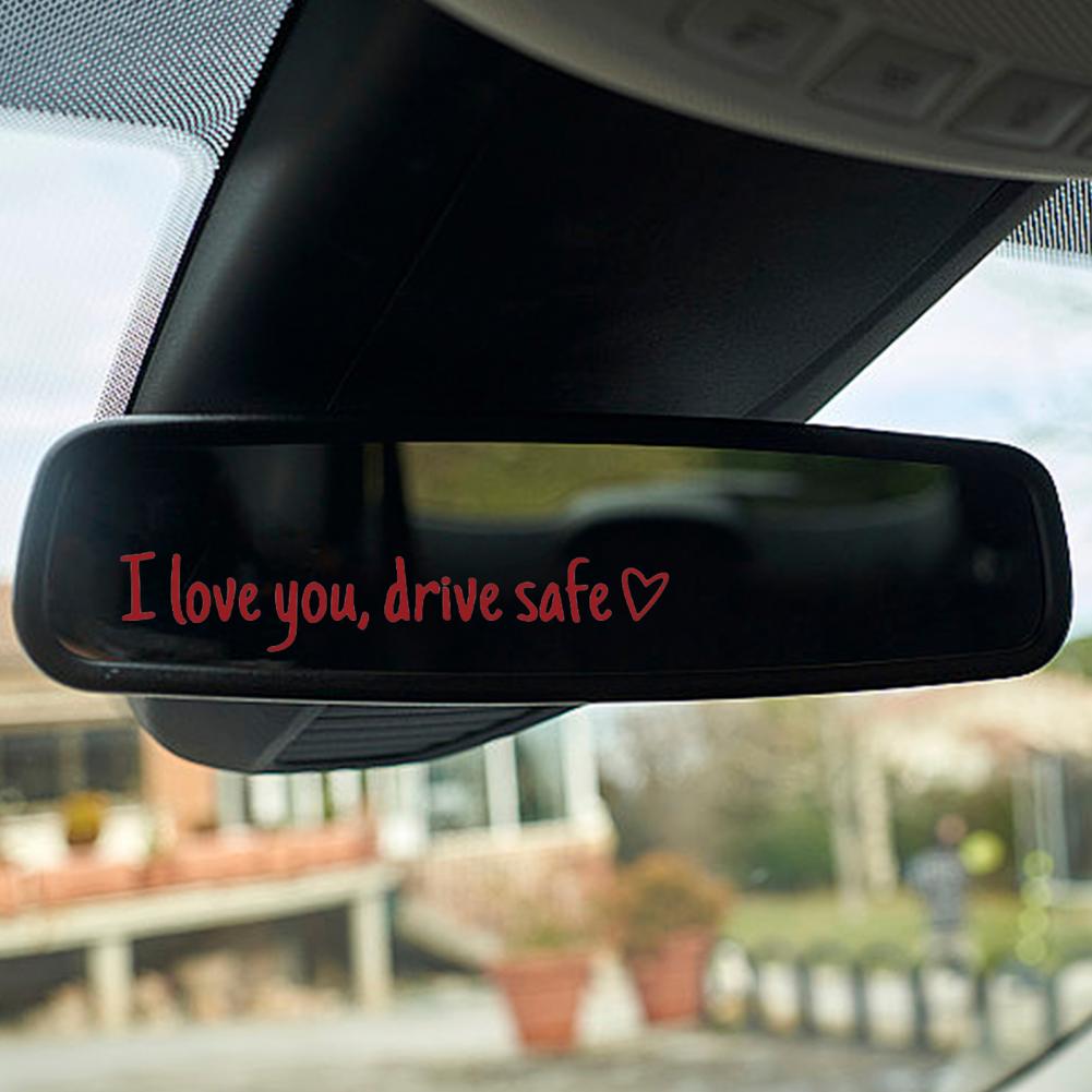 I Love You Drive Safe Stickers Rear View Mirror Vinyl Decal for Women Waterproof Decorative Car Sticker Car Decal Accessories