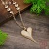 New brushed irregular love long pendant women's simple high-end heart-shaped versatile long necklace