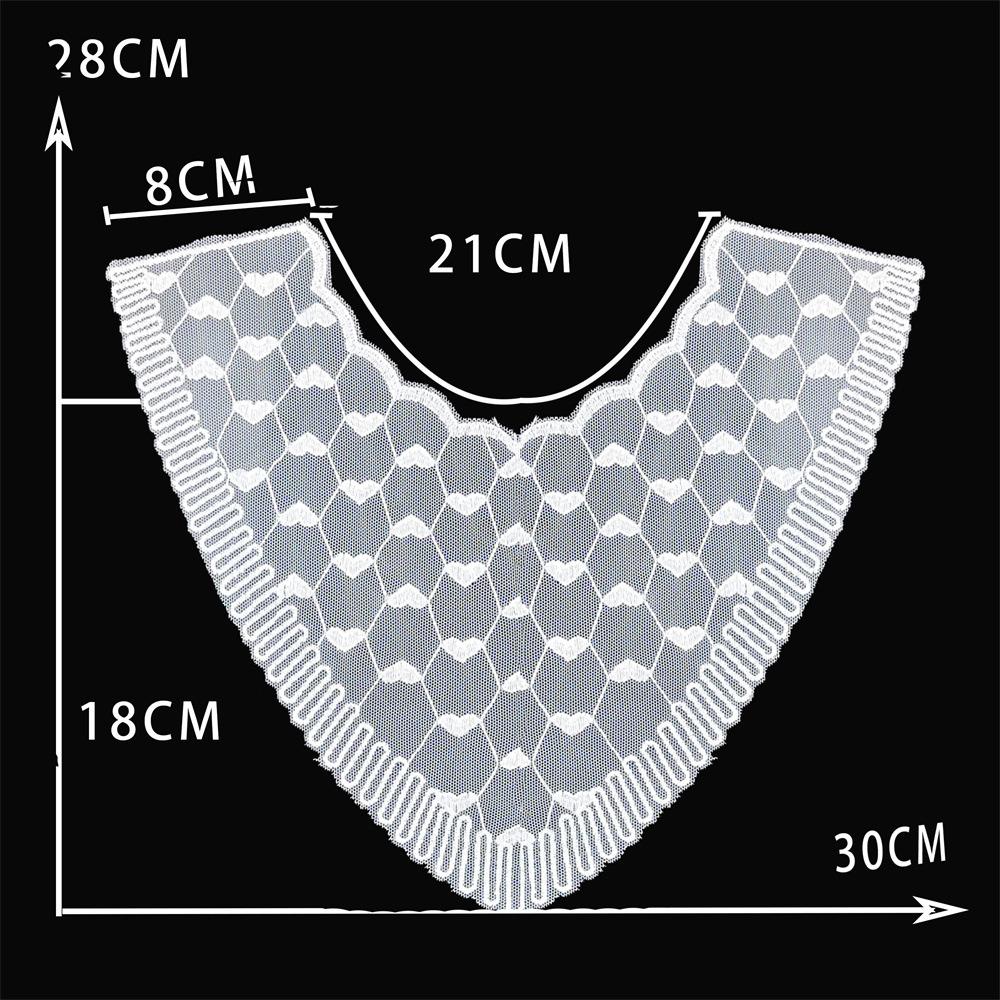 

High Quality Black And White Embroidered Organza Front And Rear Leader Sewing Mesh Collar Lace Diy Decorative Accessories Style 3045 organza front collar