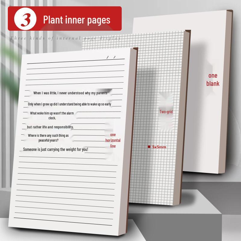 Cowhide Journal B5: White Pages for DIY, Hand-Painted Designs, 6-Opening Horizontal Line, Mind Map, Grid Book.