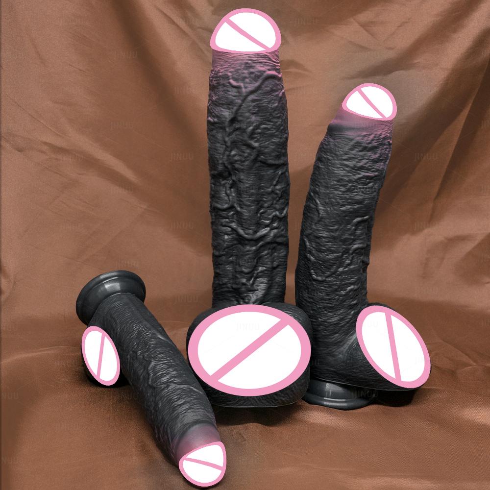New Model Black Silicone Alien Dildo Realistic Anal Butt Plug with Strong Suction Cup Clitoris Stimulator for Adult G-spot Exploration Male/Female Toy