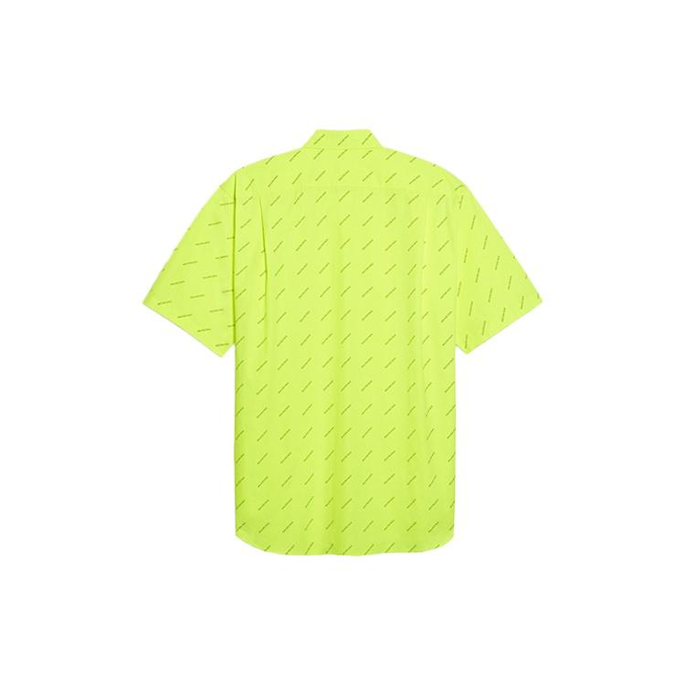 Balenciaga All Over Logo Shirt 'Neon Yellow' Men's 534332TILX67110