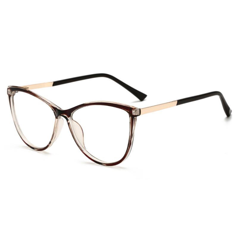 Blue Light Blocking Cat Eye Nearsighted Eyeglasses Spring Hinges Unisex Oval Prescription Spectacle 0 -0.5 -1.0 -2.0 To -6.0