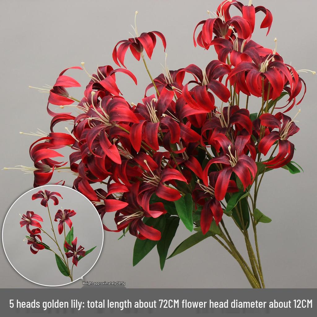 10-Piece Burgundy Floral Décor Set: Red-Toned Artificial Flowers, Mat, Aisle Runner, Wedding Decoration