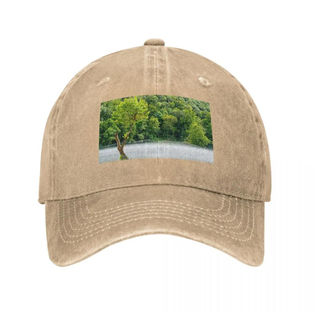 Steamy Fog Tree Lake Taneycomo Baseball Cap Fishing Cap Sports Cap Beach Outing New Hat For Women Unisexs