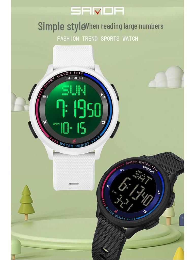 Sanda New Youth Luminous Waterproof Student Watch - Unisex Design for Middle Schoolers