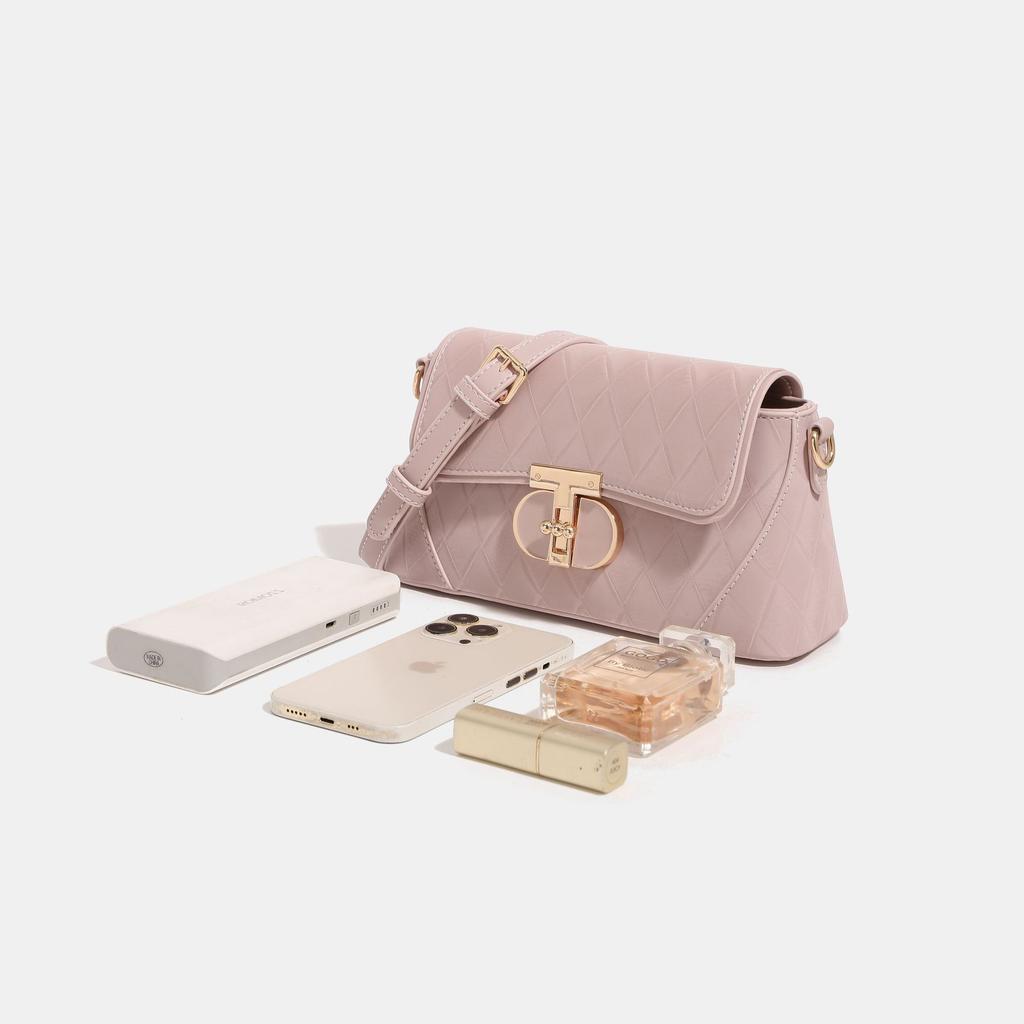 Advanced Light Luxury Texture Diamond Grid Armpit Bag for Women's Spring and Summer New Style French Stick Bag, Niche Versatile Crossbody Bag