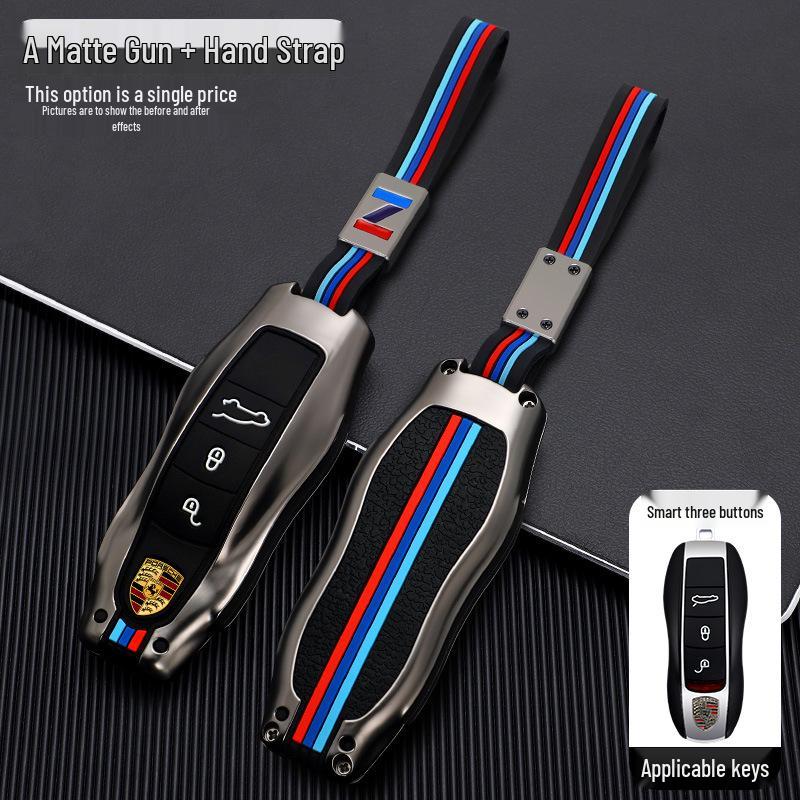 Porsche Cayenne Macan Panamera 718 Key Shell Cover & Modified Keychain Bag.