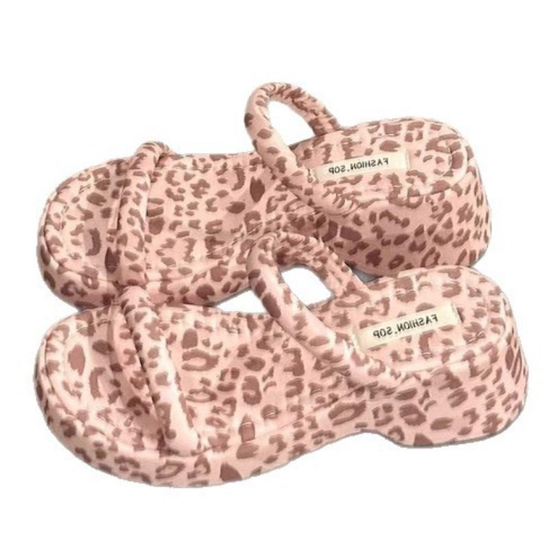 Gentle thick-soled wedge cool slippers women's new summer one-word drag sweet and elegant sandals