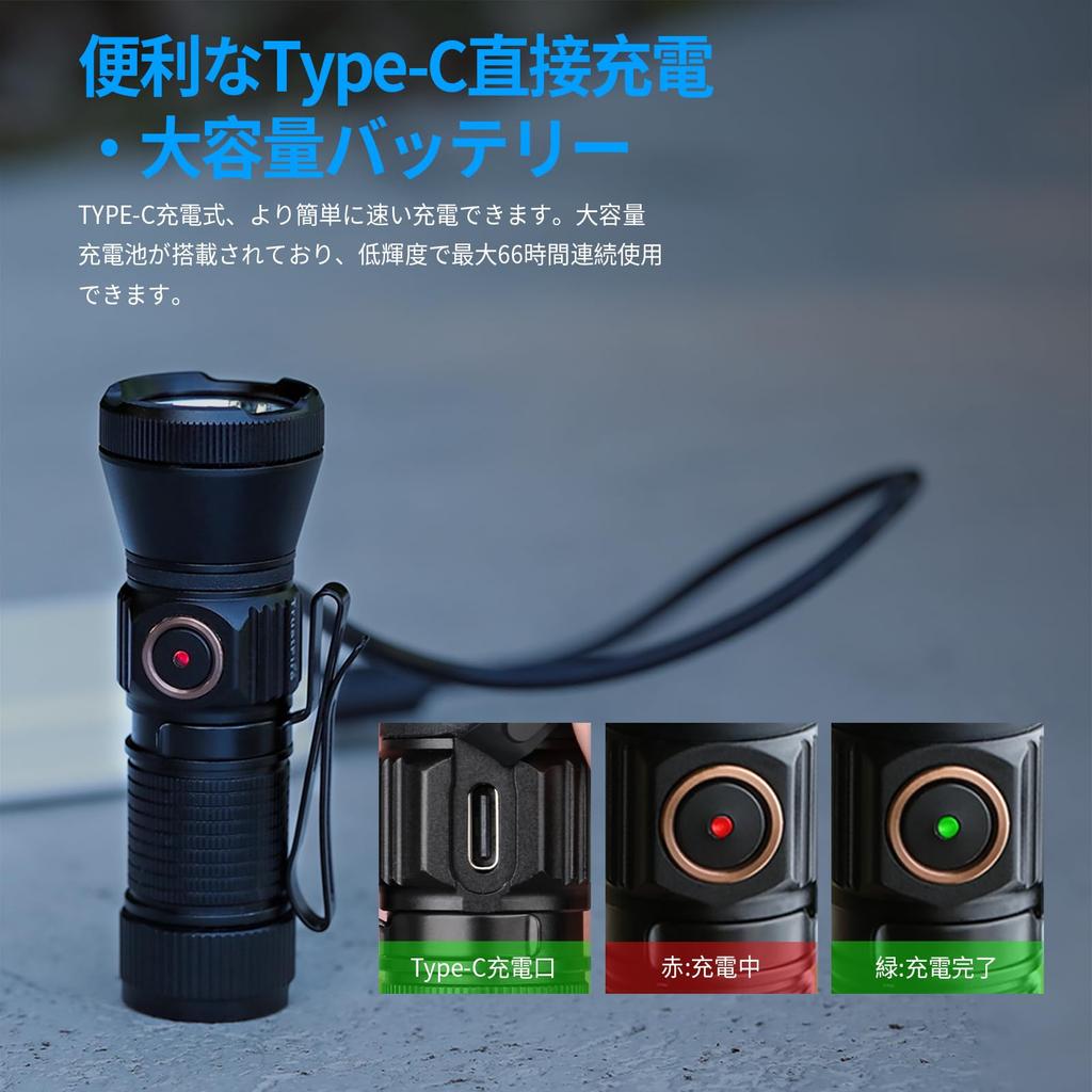 TrustFire Powerful LED 1050 USB 5 Dimmable New EDC Handheld IPX8 with Ideal for Disaster and Camping Flashlight, Lumens, Magnetic, Type-C,