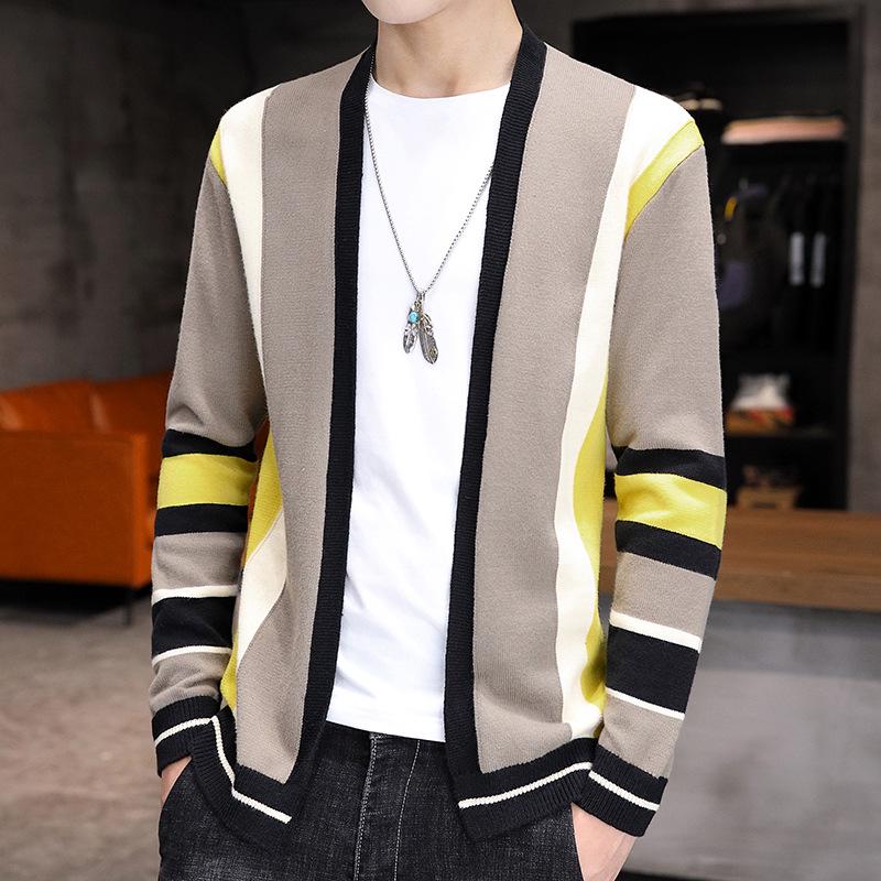 Men's Spring/Autumn Knit Cardigan: Quality Short Jacket for Teens