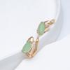 New Emerald Rhombus Cut Zircon With  Rose Gold Drop Earrings For Women Unusual Luxury Daily Jewelry  Best Design
