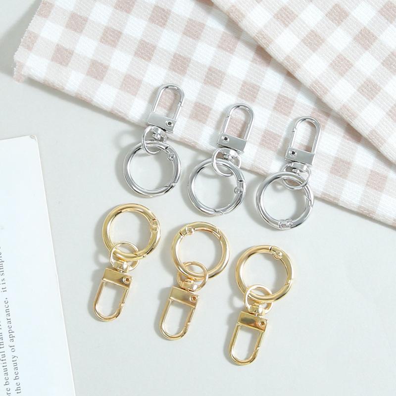 1pcs Zinc-Alloy Keychain Hook with Key Ring Bag Clip Hook with Spring Ring for Lanyard Making DIY Crafts Keychain