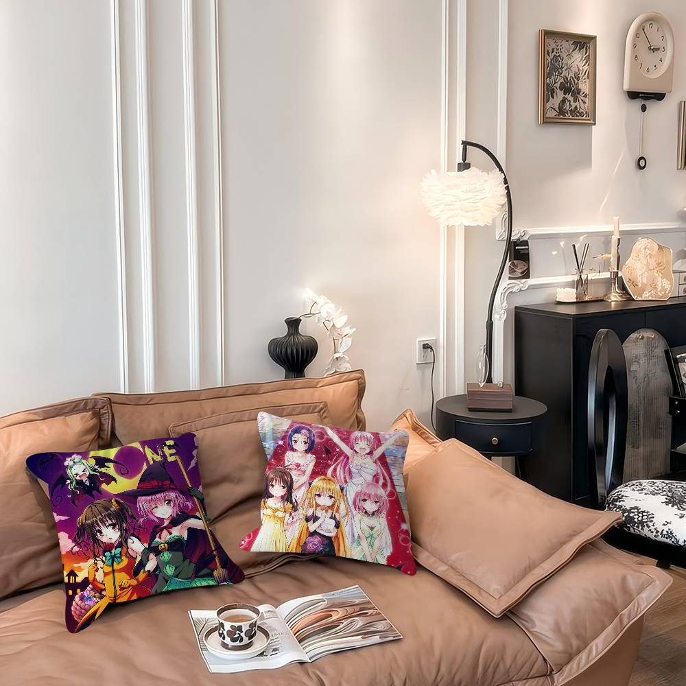 Anime T-To Love-Ru Personalized Pillow Cover Kids Bedroom Wild Party Decor Pillowcase Kid Birthday Shower Gift