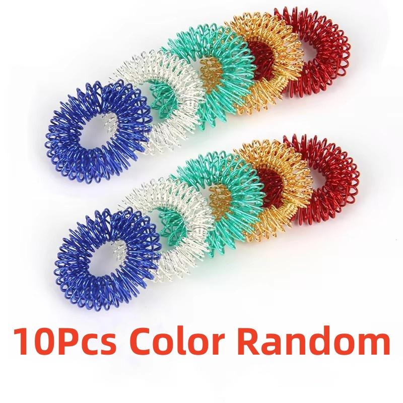 5-10pcs Acupressure Rings Spiky Sensory Finger Rings Set for Teens  Adults Stress Reducer Massager Stress Relief Fidget Toys