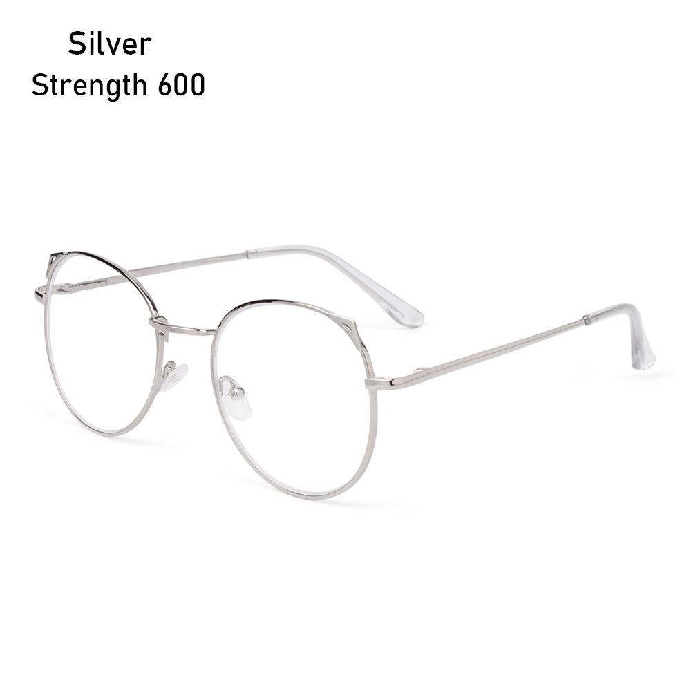 Fashion Vision Care Cat Ears Metal Computer Goggles Myopia Glasses Ultra Light Frame Eyeglasses