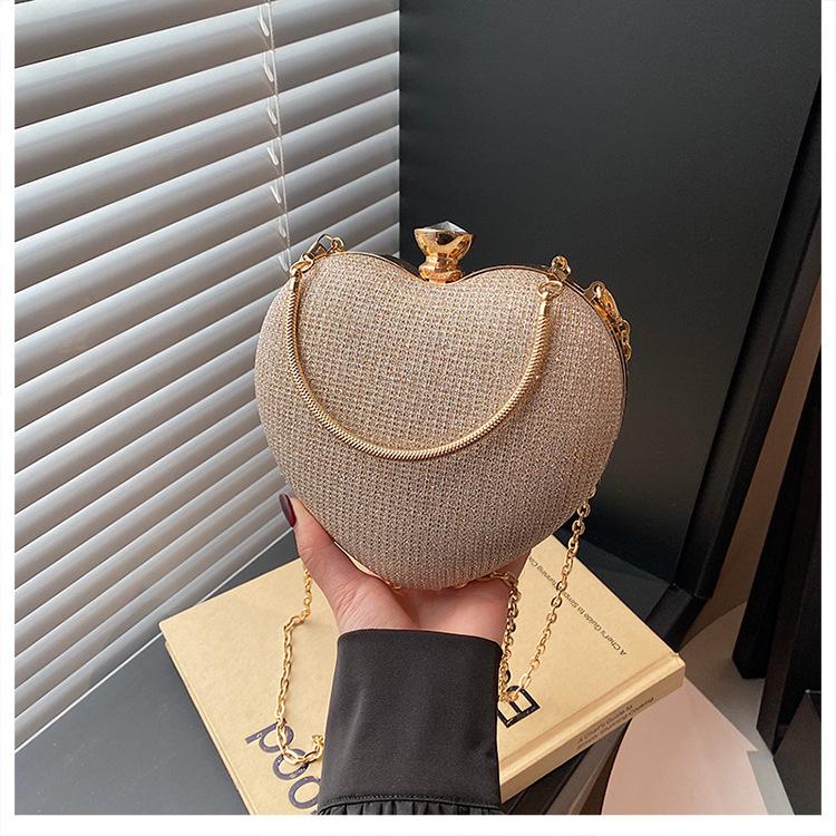 Crossbody Bag Niche Design Heart-shaped Small Bag Fashionable Handbag Korean Casual Sweet Cute Personality Solid