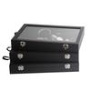 PU Smyckesdisplaylåda med genomskinligt lock Tillbehörsfodral Örhänge Ring Halsband Organizer för Modeentusiaster
