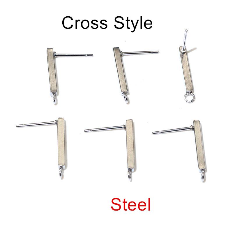 

20pcs 10mm 15mm Stainless Steel Earring Hooks Bar Tube Stud Earrings Ear Wires Connector DIY Jewelry Making Findings Supplies 10x2mm