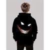 Boys' 3D hooded sweatshirt, suitable for Halloween parties, lightweight and durable, featuring a bright pumpkin design