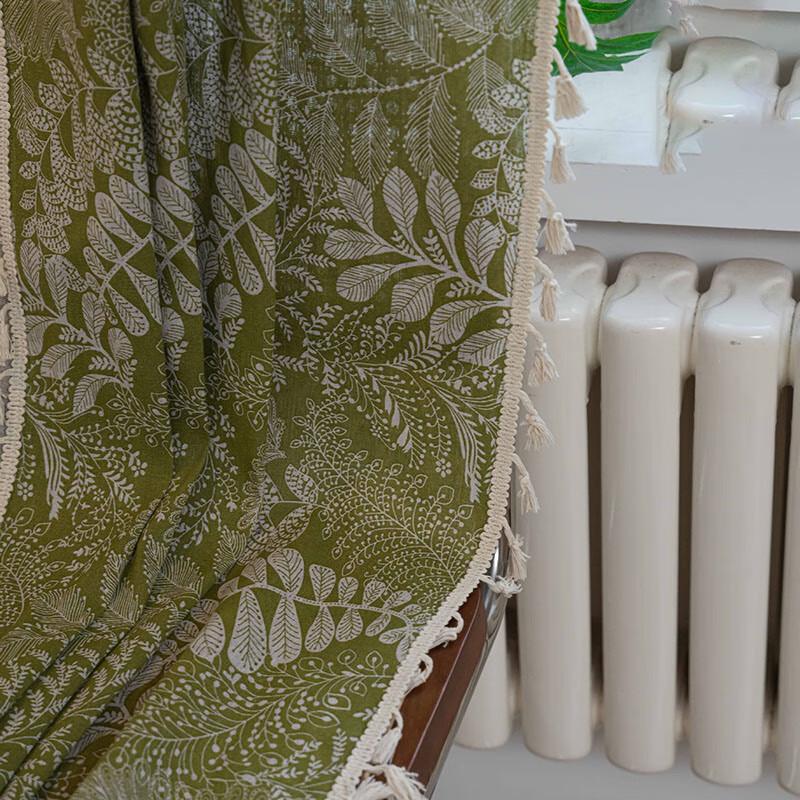 Retro Floral Semi-Blackout Rod Pocket Curtain