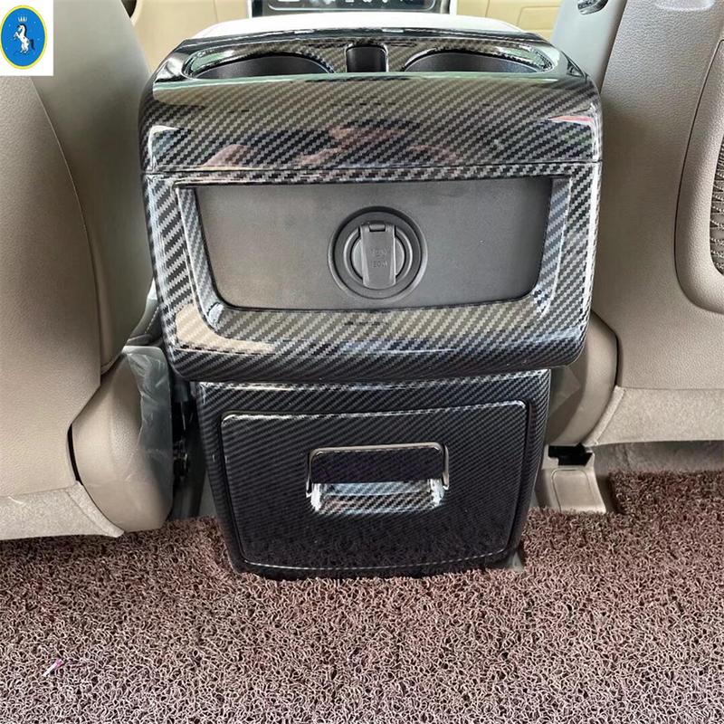Carbon Fiber Look For Kia Carnival KA4 2024 Car Accessories ABS Rear Armrest Air Vent Outlet Cover Trim