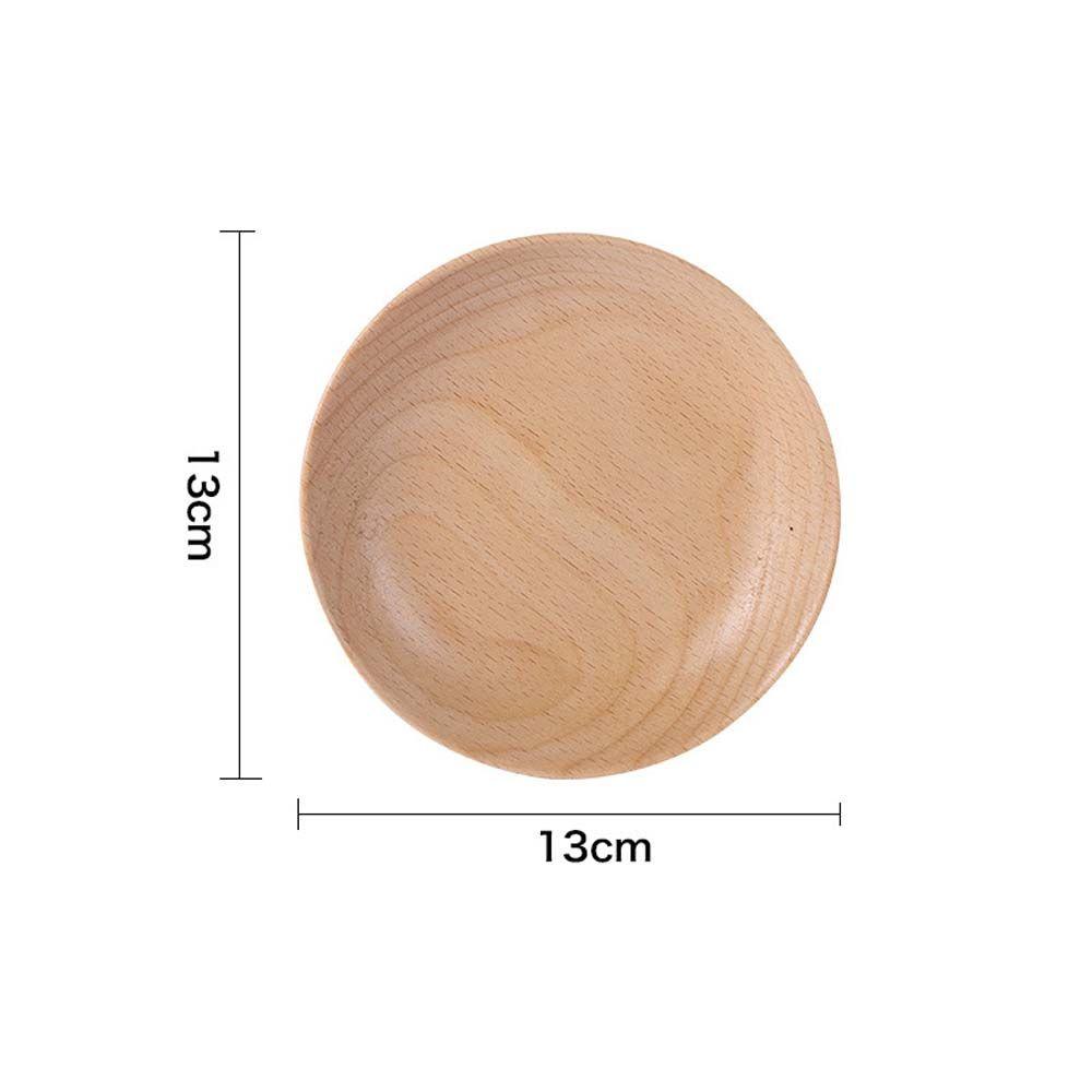 Wooden Dish Holder Dinnerware Beech Snack Dessert Plates Tableware Serving Tray Dinner Plate