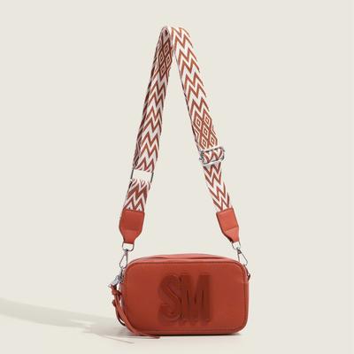 2025 Candy Color Fashion Single Shoulder Crossbody Bag Versatile Camera Bag Wide Shoulder Strap Letter Small Square Bag