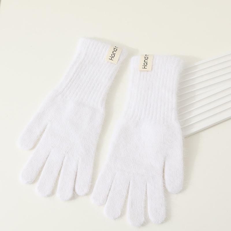 Wind Rabbit Plush Cute Warm Knitted Wool Gloves Long Girl Pink Thickened Soft Cold-proof
