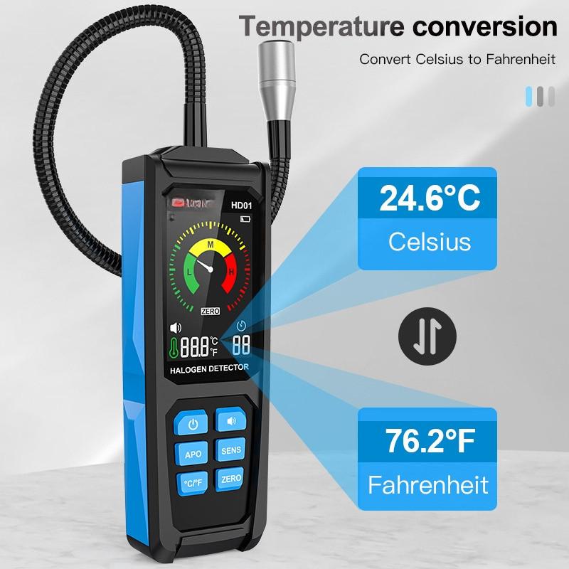 Air Conditioner Appliances Refrigerant Tester Automotive Refrigerant Fluorion Freon Leak Detector Halogen Leak Detection Device
