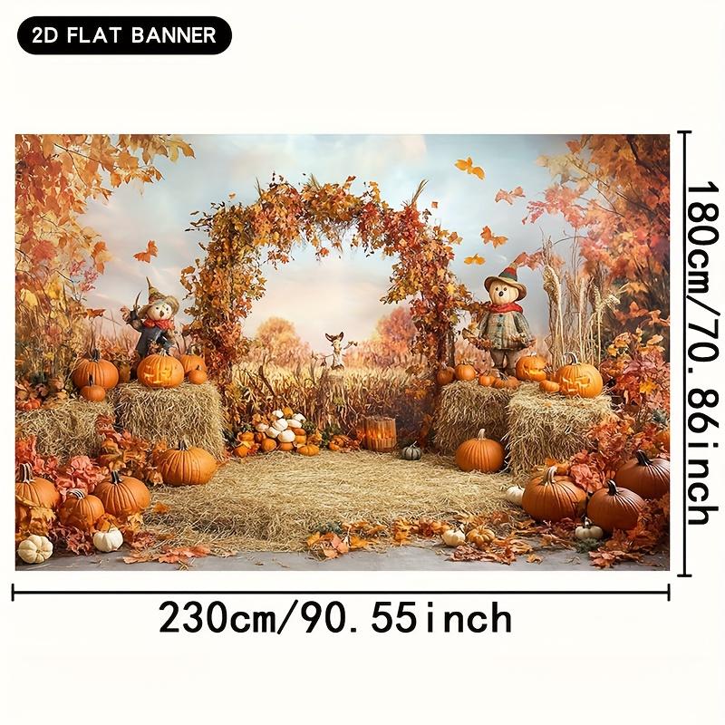2D plane 1 piece of harvest pumpkin background fabric - Autumn scenery suitable for photo background and family celebrations