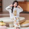100% Cotton Girls Long Sleeve Pajama Set Cartoon Print Comfortable Home Wear Kids Ages 8
