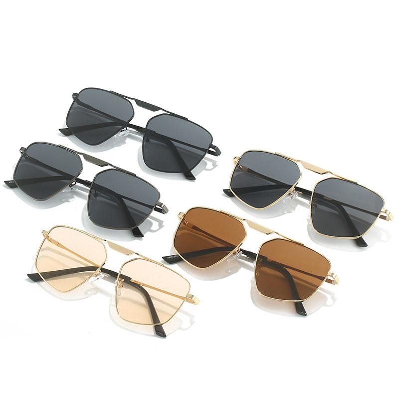 Polygon Shape Sunglasses for Women European American Style Metal Leg Men's Sun glasses UV Protection Outdoor Sunglasses