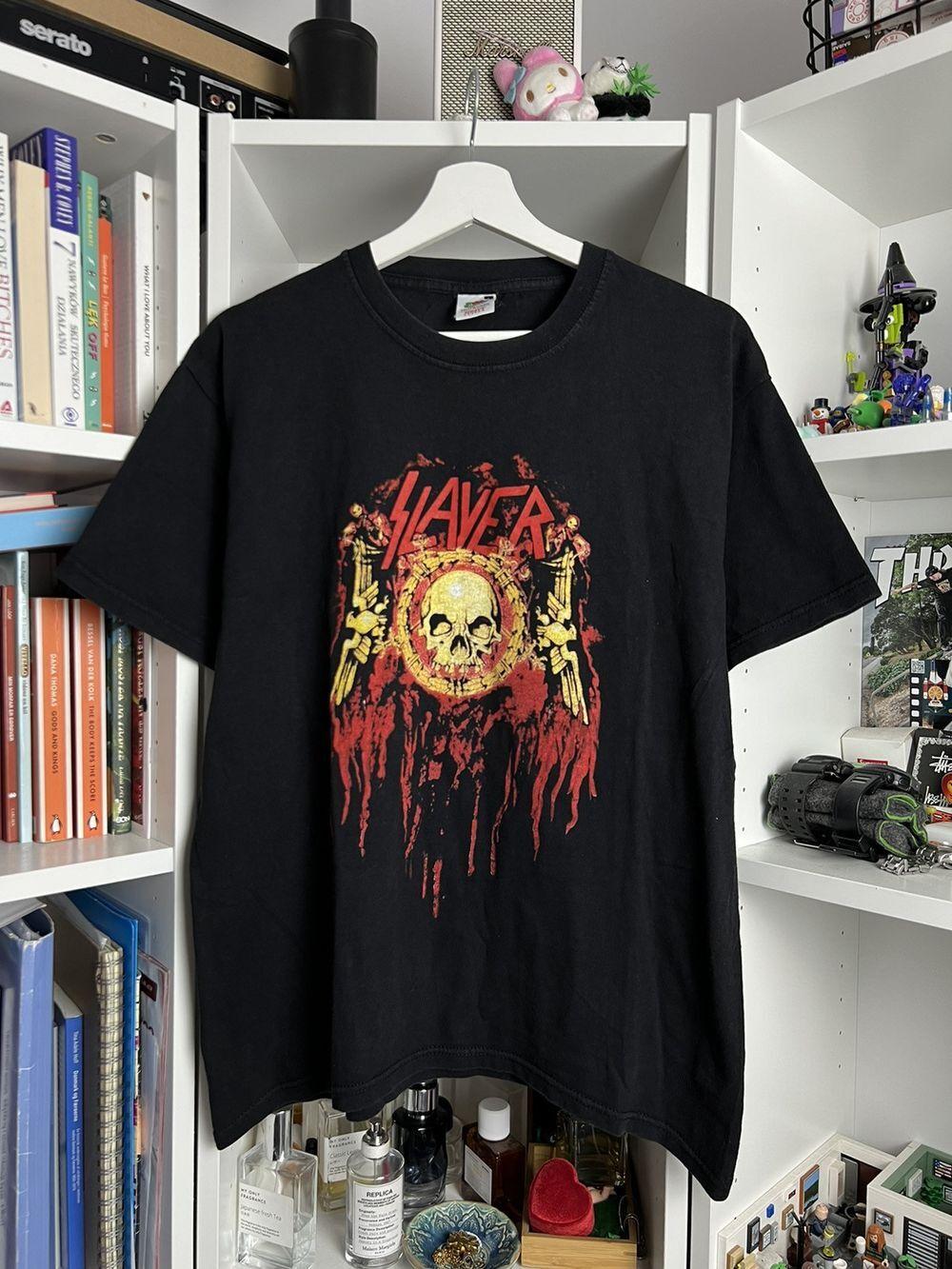 Vintage 90s Slayer Band Tour Black Short Sleeve Unisex Tshirt Reprint KH7253 XXL