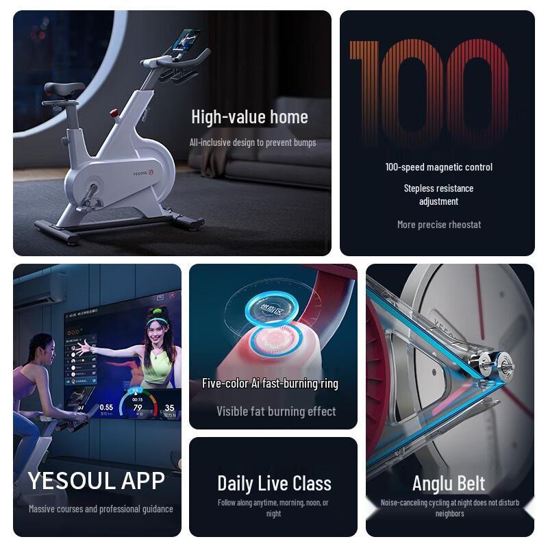 Умный бесшумный магнитный велотренажер Yesoul M1EV
