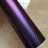 3D Carbon Fiber Grain Purple Chameleon Vinyl Film Wrap Car Interior Styling Color Change Car Sticker A4 Size Sheet Decals
