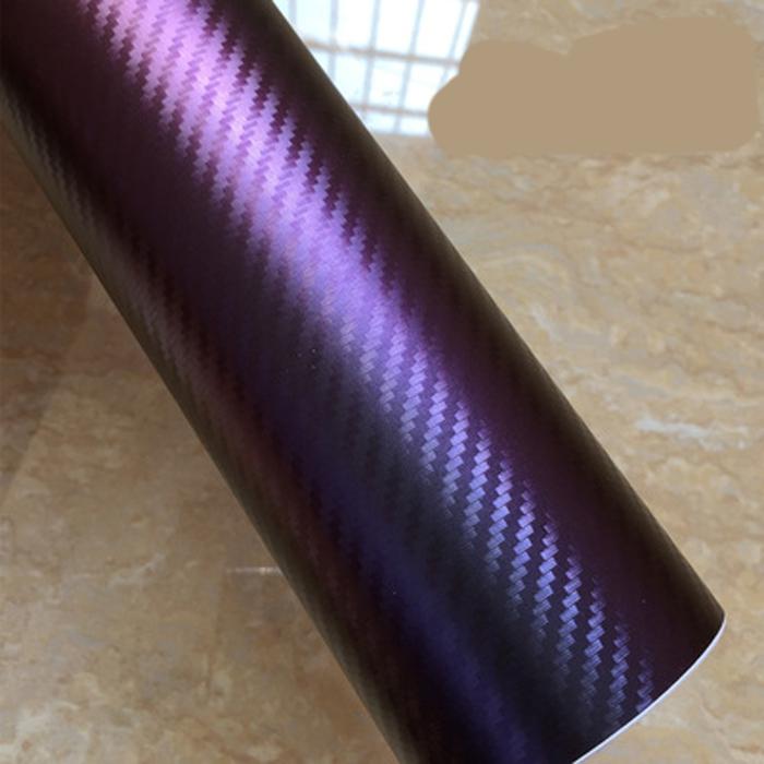 3D Carbon Fiber Grain Purple Chameleon Vinyl Film Wrap Car Interior Styling Color Change Car Sticker A4 Size Sheet Decals