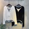 C S In The Room Women Zip Up Cardigan Layered Round neCk Long Sleeve Knit 2Color