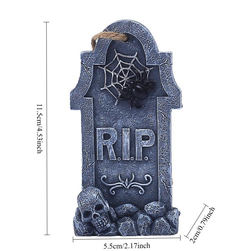 Halloween Skulls Tombstones Pendant Decoration Haunted House Cemetery Coffin DIY Garden Yard Outdoor Halloween Party Prank Props