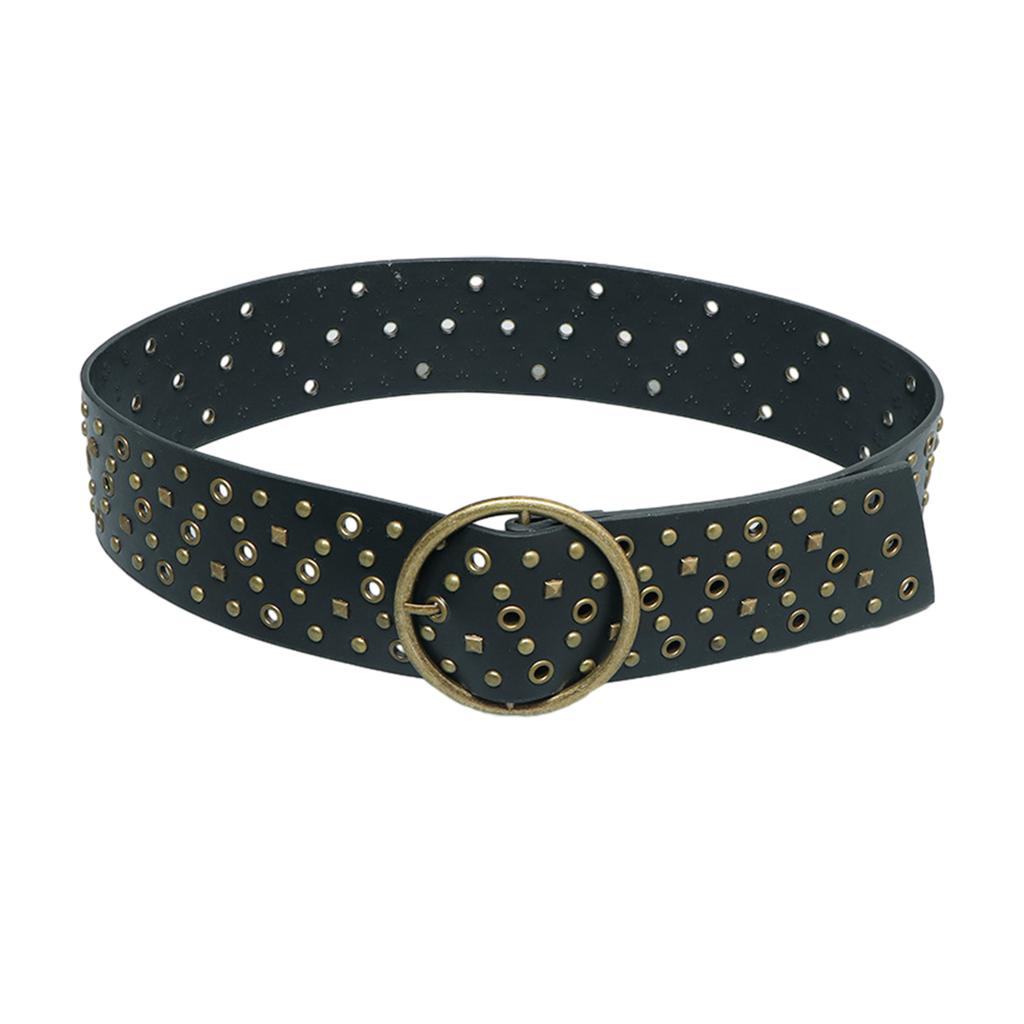 PU Leather Waist Belt with Pin Buckle Harajuku Alloy Rivet Waist Belt Woman Girls Jeans Dresses Skirt Coat Waistband