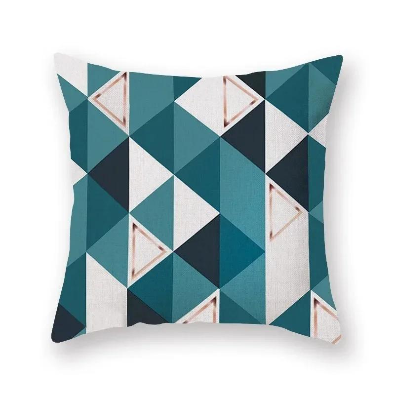 

Чехол для дивана для гостиной, роскошный домашний декор, наволочка с абстрактным геометрическим синим узором, наволочка 66x66cm бордовый