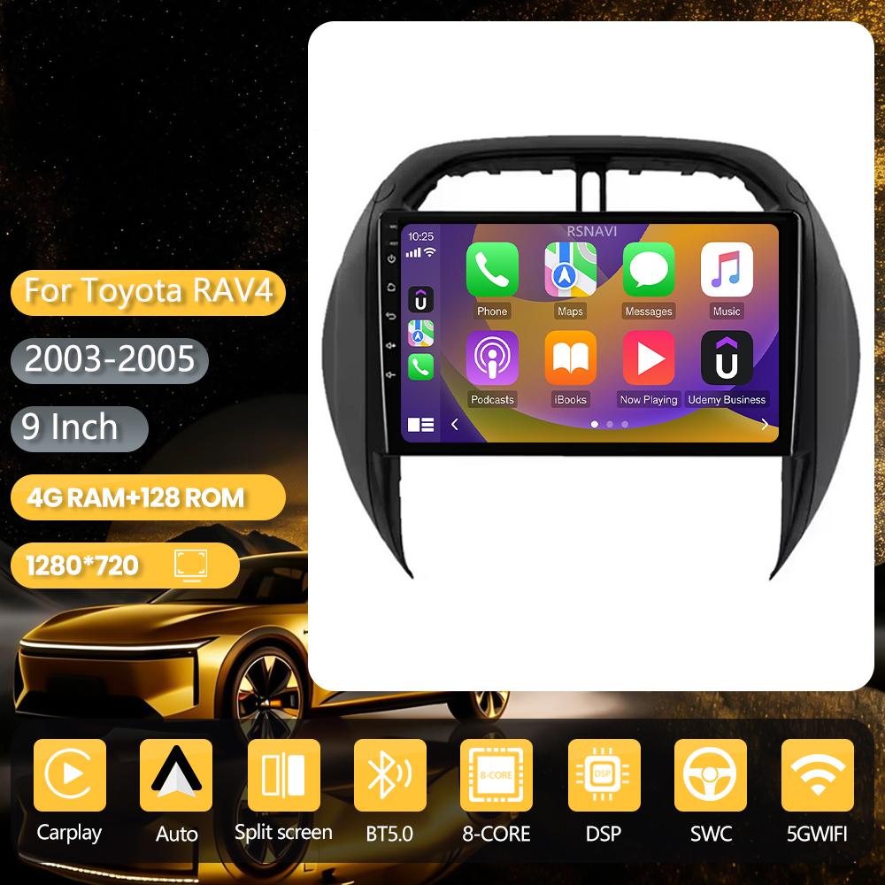 Android 16 Plug and Play Car Radio for Toyota RAV4 RAV 4 2003 - 2005, Carplay Screen, DAB+ Multimedia Player, 2K Car Radio, GPS