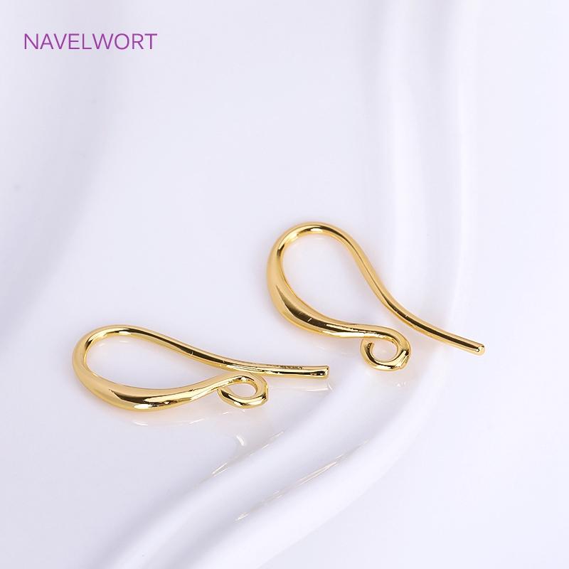 18K Gold Plated Earring Hook Ear Wire Brass Accessories For Earring Making Supplies,For Earrings DIY Jewelry Making Findings