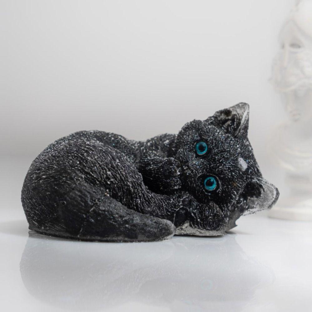 Exquisite Lucky Cat Stone Figurine Mini Cartoon Wealth Cat Model  Bedroom