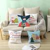 Cartoon Print Christmas Pillow Cover Office Sofa Cushion Pillow Cover Cross-border Home