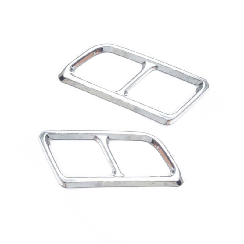 2pcs Car Accessories Silver / Glossy Black Stainless Steel Car Tail Muffler Exhaust Pipe Cover For Cadillac XT6 -